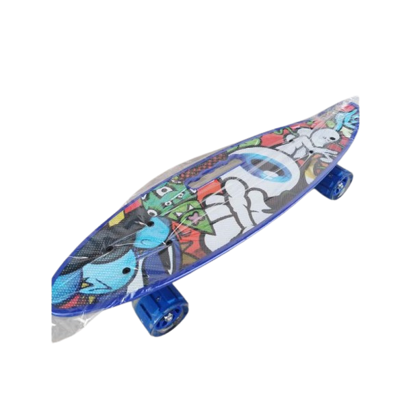 Голям пениборд със светещи гуми - син