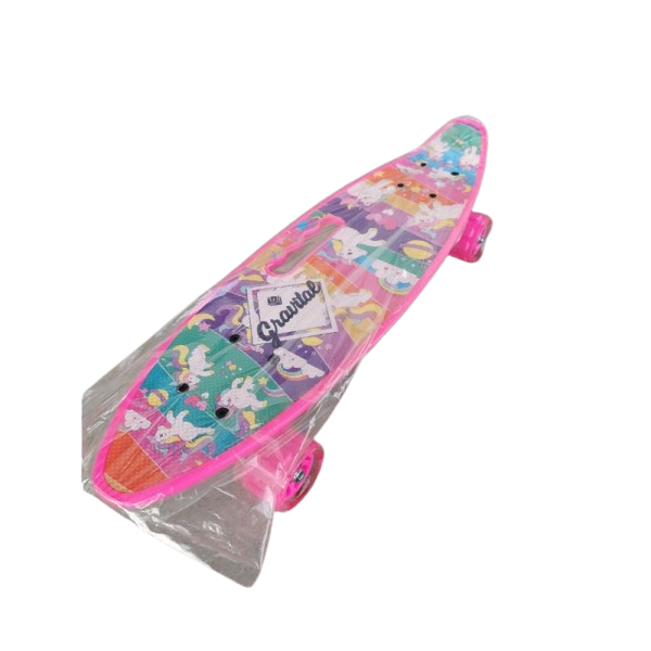 Голям пениборд със светещи гуми - розов